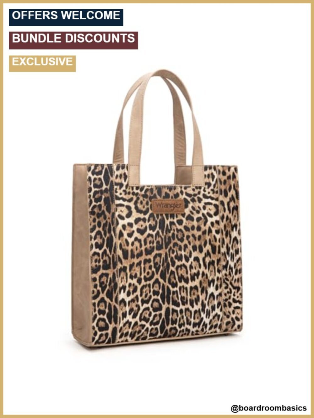 Vegan Leather Top-Handle Tote Bag with Leopard Print for Women